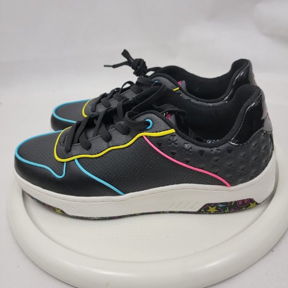 SKECHERS TOKIDOKI Womens 10 Shoes Upbeats RHYTHM Black Multi Sneakers - Picture 4 of 9